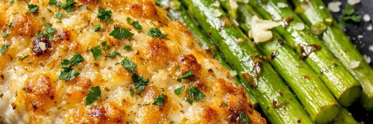 2 FILES DE PEIXE BRANCO (TILAPIA, PESCADA, ROBALO, LINGUADO) SAL, PIMENTA DO REINO SUCO DE MEIO LIMÃO SICILIANO 1 COLHER DE CHÁ DE MOSTARDA DIJON (ELEVA O SABOR) AZEITE O QUANTO BASTE. TEMPERE O PEIXE COM INGREDIENTES ACIMA PARA A CROSTA FAÇA UMA FAROFA COM: ½ XIC DE QUEIJO PARMESÃO RALADO 2 COLHERES DE SOPA DE FARINHA PANKO 1 COLHER DE SOPA DE MANTEIGA DERRETIDA ERVAS FINAS A GOSTO. JUNTE OS INGREDIENTES E FAÇA UMA CROSTA POR CIMA DO PEIXE TEMPERADO E LEVE AO FORNO OU NA AIRFAYER POR 12 A 15 MINUTOS A 200º PARA OS ASPARGO 1 MAÇO DE ASPARGO FRESCO 1 COLHER DE SOPA DE MANTEIGA E UMA DE AZEITE SAL E PIMENTA DO REINO A GOSTO LAVE-OS E EM UMA FRIGIDEIRA COLOQUE O AZEITE E A MANTEIGA, ADICIONE O ASPARGO DEIXE ATÉ FICAR COZIDOS, MAS CROCANTES. RESERVE MONTE O PRATO. COLOQUE OS ASPARGOS NO PRATO E AO LADO OS FILES COM A CROSTA PARA CIMA, UM FIO DE AZEITE POR CIMA E LASCAS DE QUEIJO E SALSA PICADA POR CIMA. HARMONIZAÇÃO COM VINHO BRANCO SAUVIGNON BLANC OU AGUA COM LIMÃO SICILIANO E HORTELÃ.